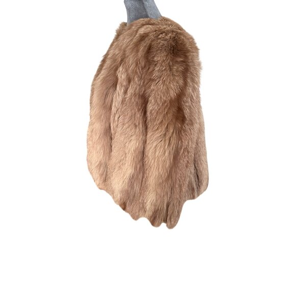 Jannson & Co Vintage Womens Tan Fur Cape Stole Wrap With Satin Lining & Hook Clo - Picture 3 of 8